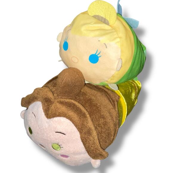 Disney Tsum Plush Princess Belle Beauty & Beast Tinkerbell Pillow 12" Lot of 2 - Picture 14 of 16